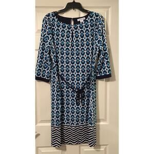 Liz Claiborne Woman Multicolored Size XL 3/4 Sleeves Dress